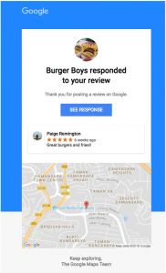 Google My Business Review Response Notices